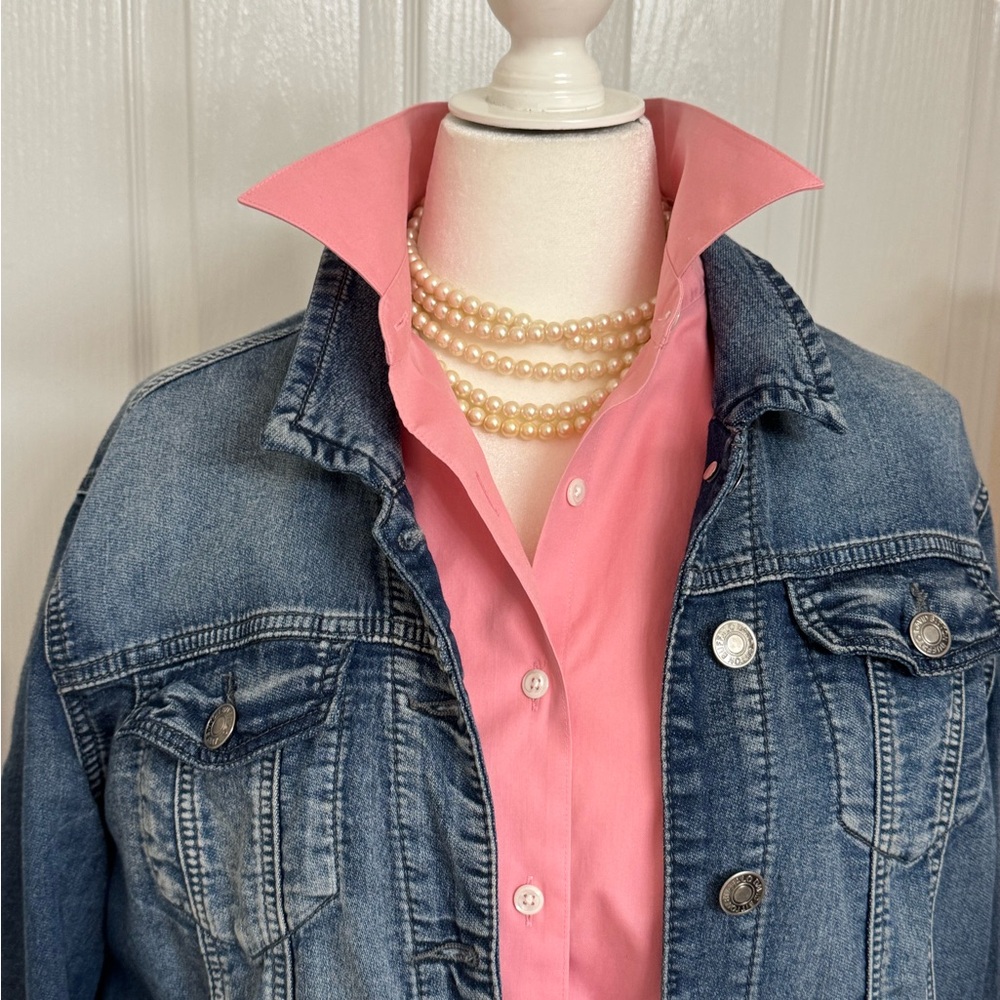 Foxcroft Women's Pink Button-Down Shirt - Picture 4 of 5